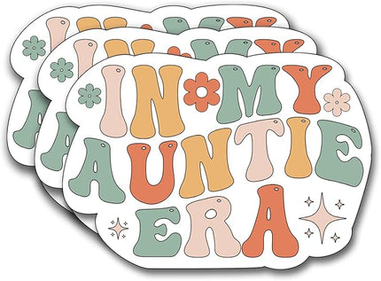 (3Pcs) in My Auntie Era Sticker, Decal Gifts Decorate Books Laptop Phone Water Bottles Kindles Stickers Tumbler Sticker Waterproof Vinyl Decorate Sticker 3" Inch