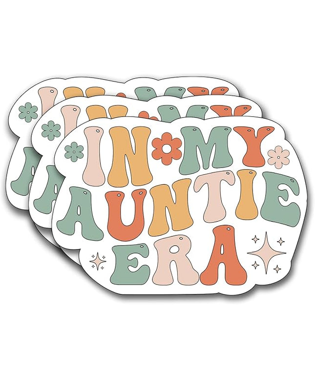 (3Pcs) in My Auntie Era Sticker, Decal Gifts Decorate Books Laptop Phone Water Bottles Kindles Stickers Tumbler Sticker Waterproof Vinyl Decorate Sticker 3" Inch