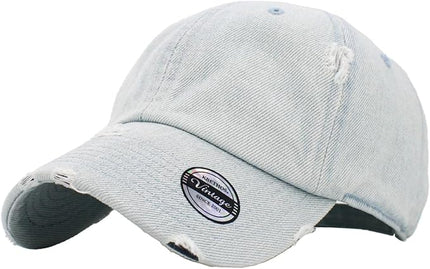 KBETHOS Vintage Washed Distressed Cotton Dad Hat Baseball Cap Adjustable Polo Trucker Unisex Style Headwear