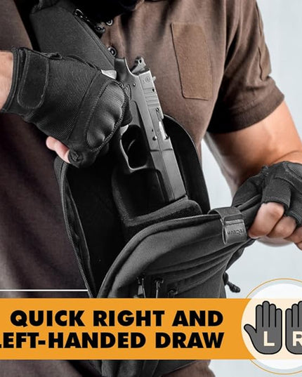 TECEUM Tactical Compact Sling Bag – CCW for Everyday – 10+ Styles – Shoulder EDC Crossbody Bag for Concealed Carry of Handgun