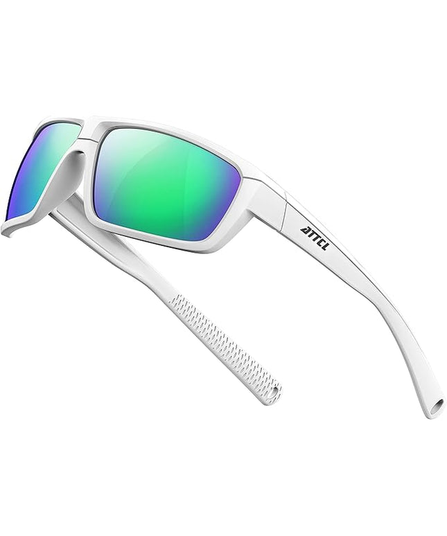 ATTCL Polarized Sunglasses Men for Fishing: UV Protection Lightweight TR90 Sports Wrap Sun Glasses Driving Golf Running