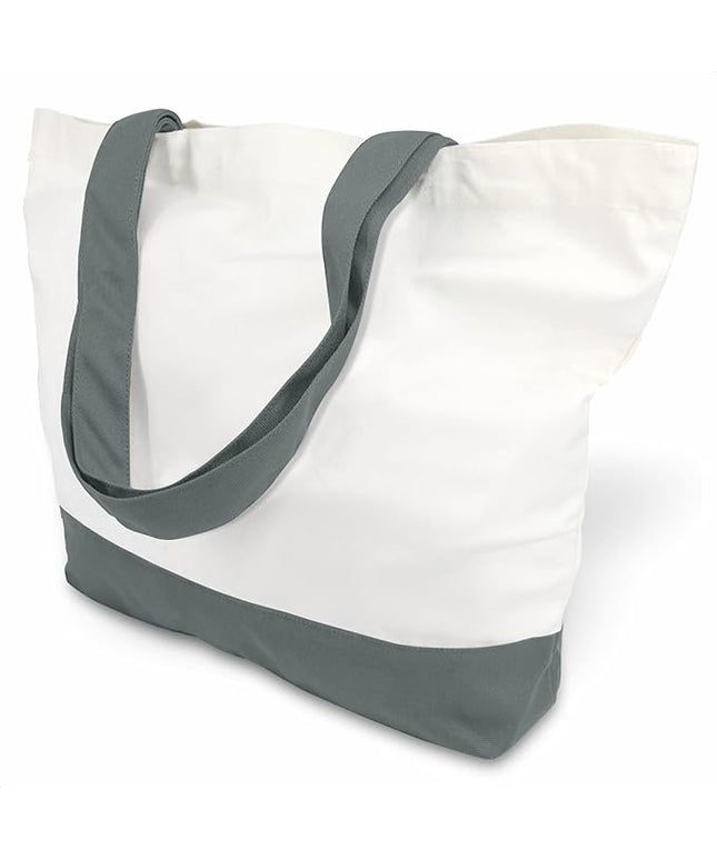 TOPDesign 1-Pack Super Strong Large 12oz Cotton Canvas Tote Bag, Reusable Grocery Shopping Cloth Bag, Fashionable Two-Tone Tote for Crafts, DIY Your Creative Designs