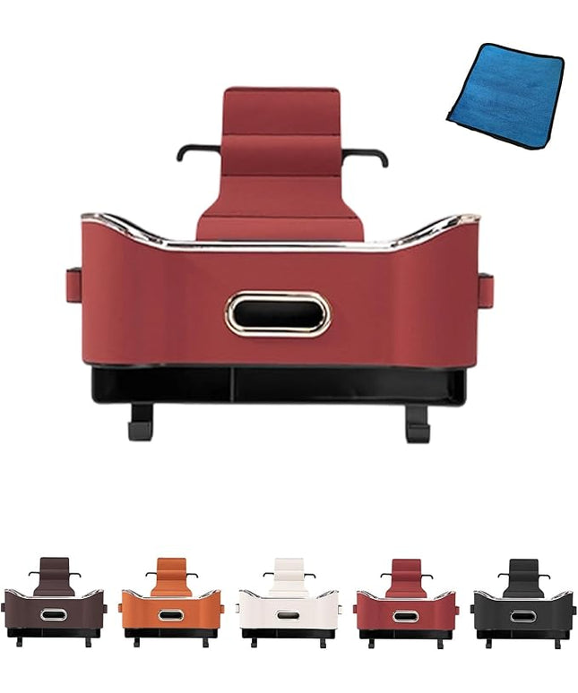 Car Organizers and Storage Box, 4-in-1 Car Back Seat Organizer with Phone Holder, Cup Holders, Tissue Box Dispenser & Storage Hook, Multi-functional Organizer for Phone, Drinks (Red,Style1)