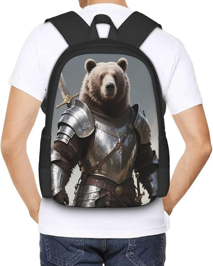 Bear And Sword Laptop Backpack Fits 15 Inch Laptop Travel Backpack Rucksack For Men Women
