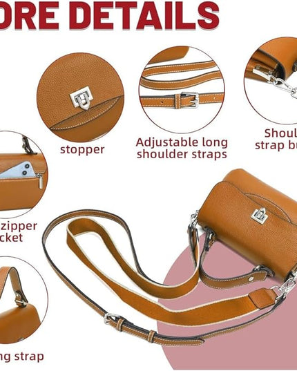 Soft Mini Crossbody Handbag, Genuine Leather Cute Shoulder Purse, Ladylike Daily Accessory
