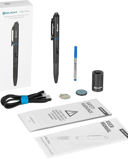 OLIGHT O'Pen Glow EDC Pen Light, 120 Lumens with Green Beam, Rechargeable LED Flashlight for Outdoor Uses, Writing, Adventure, Professional Business Gift(Black)