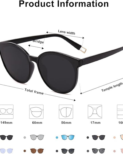 SOJOS Fashion Round Sunglasses for Women Men Oversized Vintage Shades SJ2057