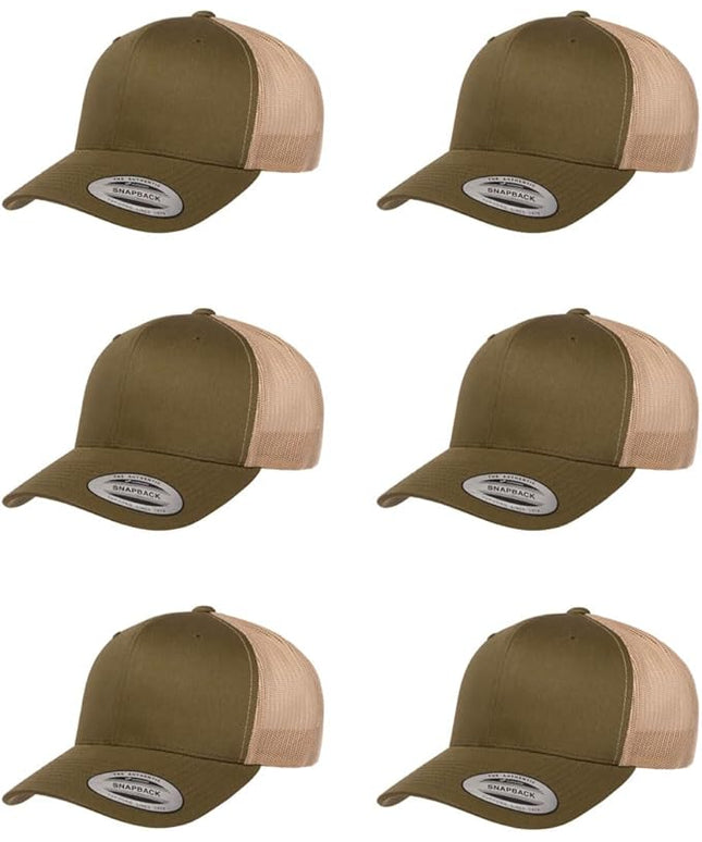 Yupoong Classic Premium Mesh 6 Panel Retro Trucker Cap | Mid Profile Snapback | OSFA | Bulk Pack Available