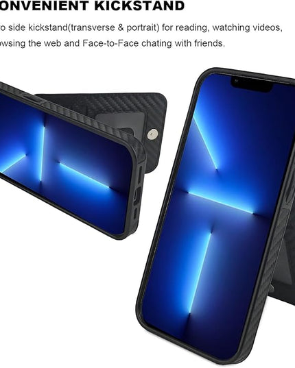 KIHUWEY Compatible with iPhone 13 Pro Max Case Wallet with Credit Card Holder, Premium Leather Magnetic Clasp Kickstand Heavy Duty Protective Cover for iPhone 13 Pro Max 6.7 Inch (Carbon Black)