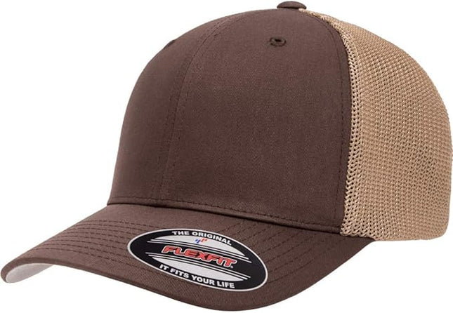 Flexfit 6511 Fitted Mid-Profile Stretchable Mesh Panels Trucker Cap | Bulk Pack Available