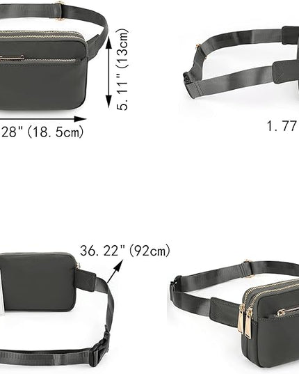 UTO Fanny Pack for Women Crossbody Trendy Fashion Belt Purse Chest Waist Hip Bumbag for Outdoor Shopping Travel Hiking