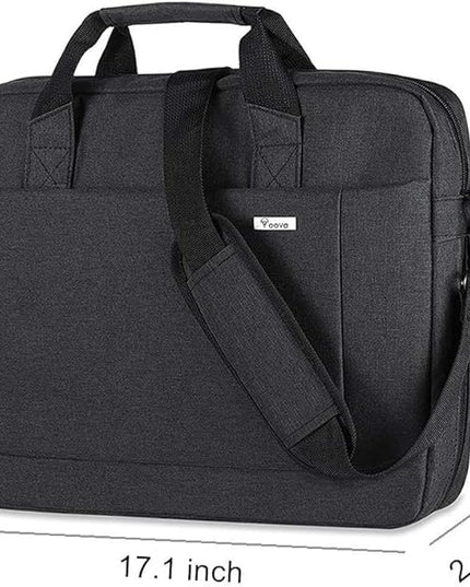 Voova Laptop Bag Case 15 15.6 16 Inch, Computer Sleeve Messenger Bag with Shoulder Strap Expandable Waterproof Business Briefcase for Men Women to Work Travel School, Fit 14-16 Inch Laptop, Black