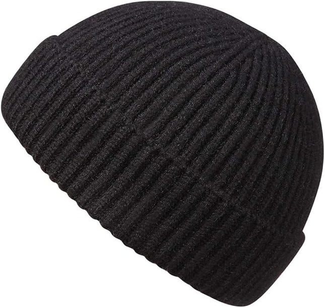 MaxNova Knit Cuff Short Fisherman Beanie for Men Women Warm Hats