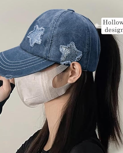 YeeHeen Ponytail Baseball Cap for Women High Messy Bun Caps Washed Cotton Hats