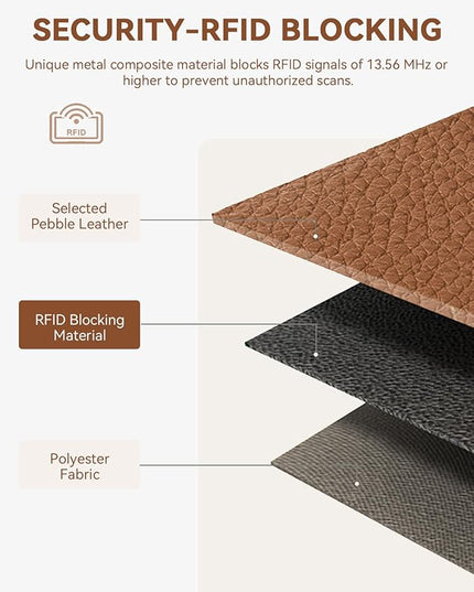 BOSTANTEN Slim Wallet for Women Small RFID Blocking Credit Card Holder Leather Bifold Wallets with Zipper Coin Pocket Brown
