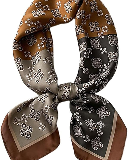 MINIDORA Satin Scarves for Women 27.5 × 27.5 inches Medium Square Elegant Silk Feeling Head Scarf
