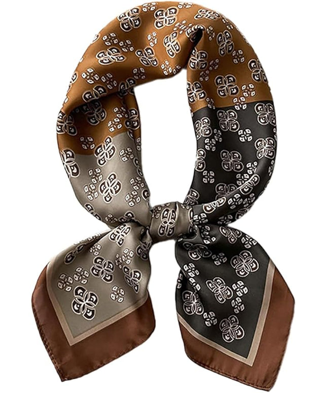 MINIDORA Satin Scarves for Women 27.5 × 27.5 inches Medium Square Elegant Silk Feeling Head Scarf