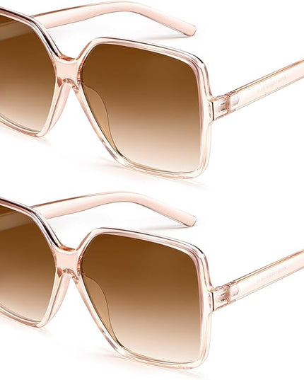 Dollger Oversized Square Sunglasses for Women Big Large Wide Fashion Shades for Men UV Protection Unisex