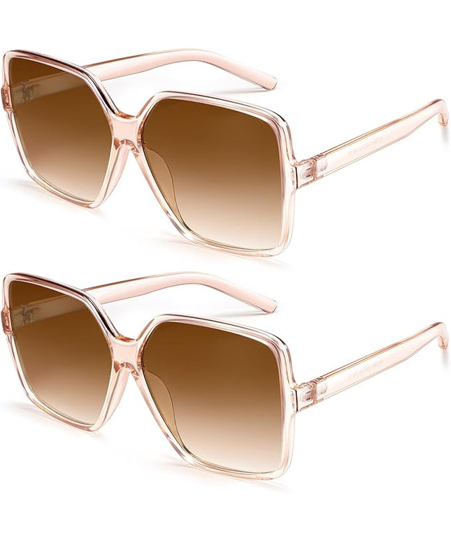 Dollger Oversized Square Sunglasses for Women Big Large Wide Fashion Shades for Men UV Protection Unisex