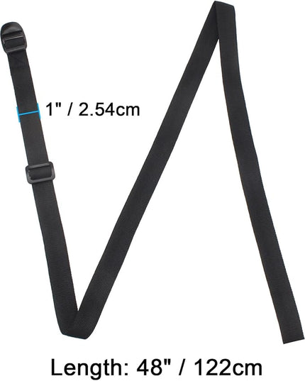 Wisdompro Sleeping Bag Strap, 2 Pack of Heavy Duty Utility Straps for Backpacking, Sleeping Bag Compression, Luggage, Camping, Hiking with Plastic Buckle - 48 inch, Black