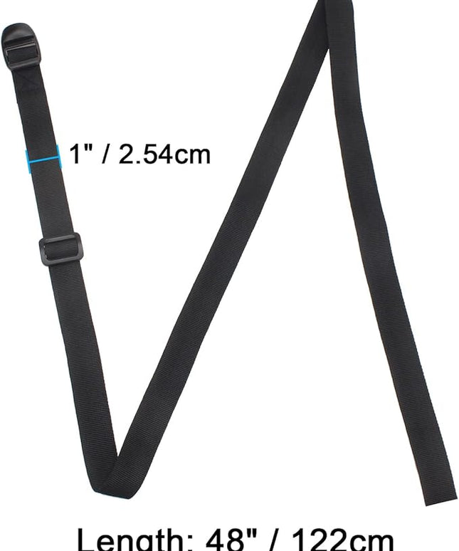 Wisdompro Sleeping Bag Strap, 2 Pack of Heavy Duty Utility Straps for Backpacking, Sleeping Bag Compression, Luggage, Camping, Hiking with Plastic Buckle - 48 inch, Black