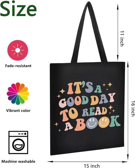 AUSVKAI Canvas Tote Bag Aesthetic for Women, Cute Cloth Cotton Bags for College Shopping Beach Grocery and Trendy Gifts