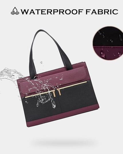 Laptop Bag for Women 15.6 Inch, Professional Tote Briefcase Purse, Eco-friendly Leather Teacher Bag Work Bag for Business