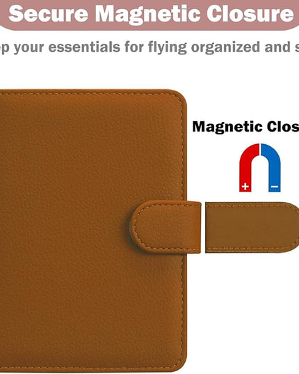 HOTCOOL Passport Holder Travel Essentials Airplane & Cruise Essentials Ship Leather Wallet Cover Case RFID Blocking Women & Men Vacation Travel Accessories Gifts Deals, Litchi - Brown