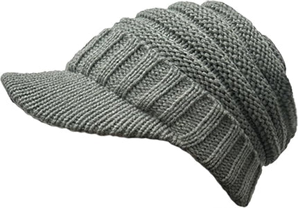 XYIYI Beanie Tail Winter Warm Knit Messy High Bun Ponytail Hats Visor Beanie Cap