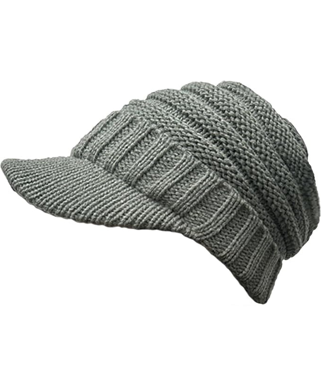 XYIYI Beanie Tail Winter Warm Knit Messy High Bun Ponytail Hats Visor Beanie Cap