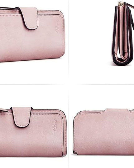 CLUCI Wallet For Women PU Leather RFID Blocking Womens Wallet Bifold Card Holder with ID Window Gifts for Women Birthday | RFID Blocking, Designer, Trifold, Card Holder, ID Window