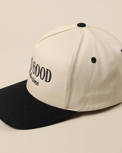 MIRMARU Two-Tone Vintage Canvas Trucker Hats for Men & Women, Adjustable Size Baseball Caps with Trendy Embroidered Design