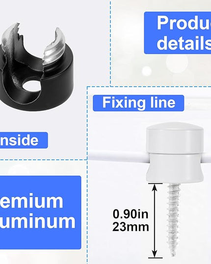 3 Sets Charger Holders for Cords, Adjustable Cable Anchor Holders, Adhesive Metal Cord Clips, Cable Management Wire Organizers for Desk, Office, Nightstand - Matte Black, White, Rose Gold