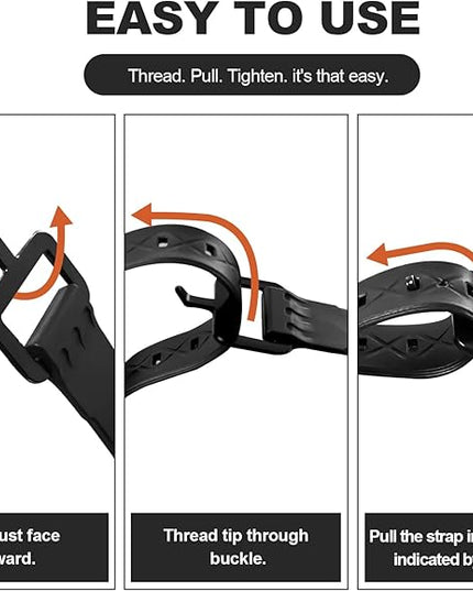 2 Pack Lashing Straps with Buckles,Adjustable Utility Tension Straps,Simple Tie-Downs Straps for Securing Bike Moto Luggage,Garden Hoses,Skis,Wires and Cables,Black,14"