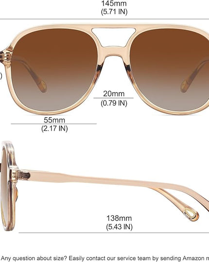 MEETSUN Retro Oversized Aviator Sunglasses for Women Men Trendy 70s 80s Vintage Square Aviators 3 Pack UV400