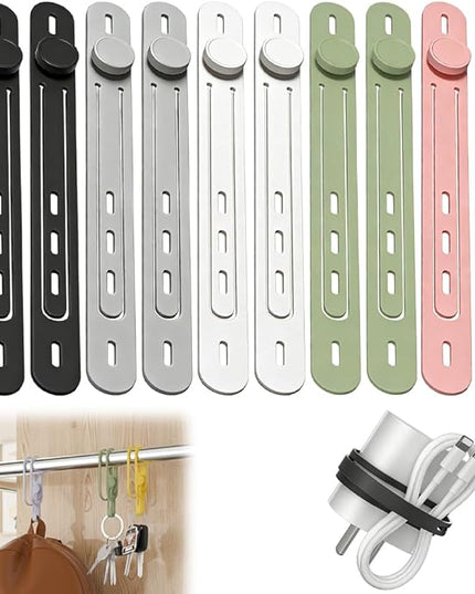 Data Cable Organizer, 2026 Upgrade Reusable Silicone Cable Ties, Elastic Cord Management Straps for Fastening and Bundling Various Cable Cords Wires (10pc)