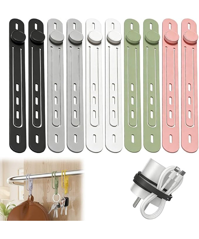 Data Cable Organizer, 2026 Upgrade Reusable Silicone Cable Ties, Elastic Cord Management Straps for Fastening and Bundling Various Cable Cords Wires (10pc)