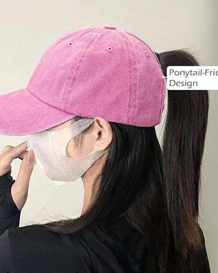 YeeHeen Ponytail Baseball Cap for Women High Messy Bun Caps Washed Cotton Hats