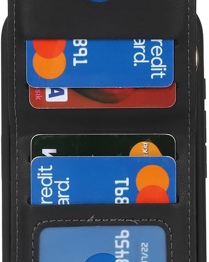 for iPhone 15 Pro Wallet Case with Card Holder, for iPhone 15 Pro Case Wallet with Strap Credit Card Slot, Crossbody Bag with Zipper Case for iPhone15 Pro - Black
