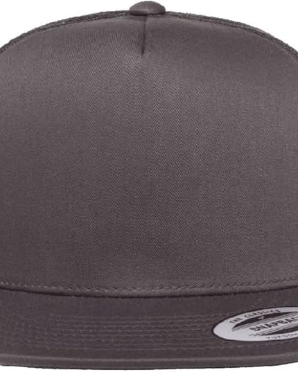 Yupoong 5-Panel YP Classic Trucker Cap | High Profile Flat Visor Snapback | OSFM | Bulk Packs Available