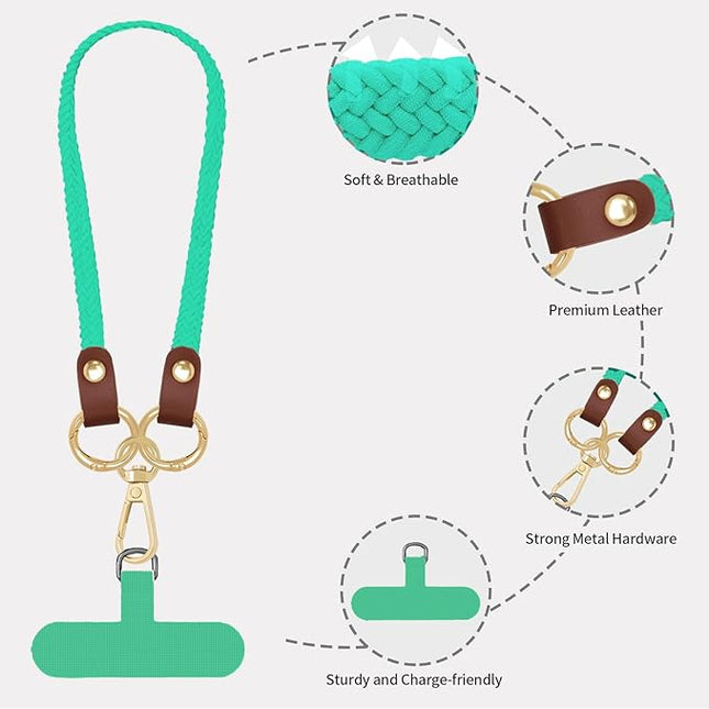 Double Stretchy Neck Keychain Lanyard, Cute Lanyard Lanyard for Women Men Teacher, Badge Lanyards for ID Badge Holder（Lake Blue）