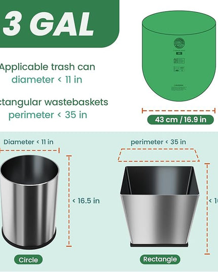 Compost Bags 3 Gallon Extra Thick Compost Bags for Countertop Bin,150counts,Compostable Liner Bags,Small Kitchen Food Scrap Waste Bags,Certified by BPI,ASTM D6400 and OK compost HOME certified