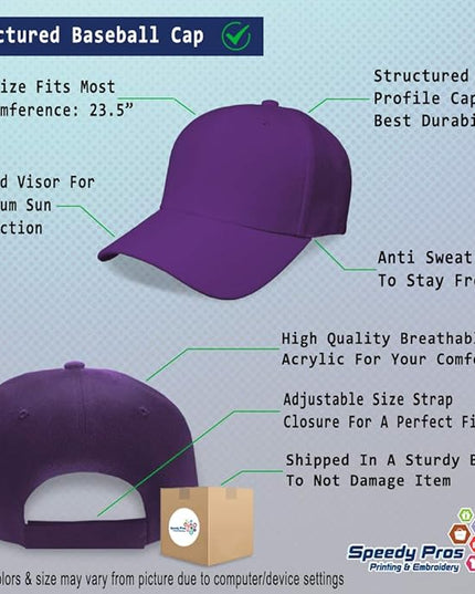 Baseball Cap Custom Personalized Text Dad Hats for Men & Women Strap Closure
