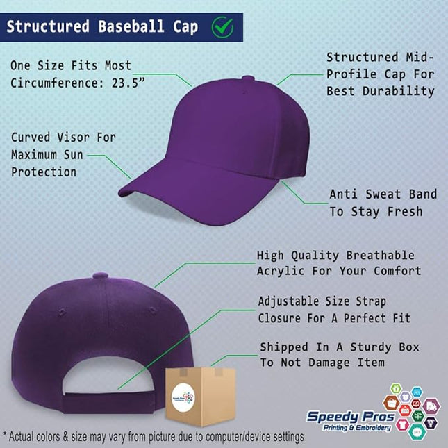 Baseball Cap Custom Personalized Text Dad Hats for Men & Women Strap Closure