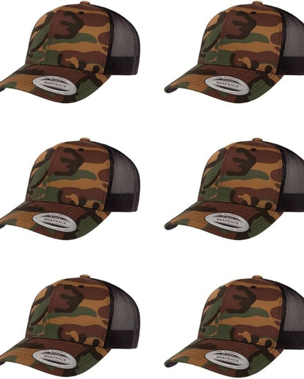 Yupoong Classic Premium Mesh 6 Panel Retro Trucker Cap | Mid Profile Snapback | OSFA | Bulk Pack Available