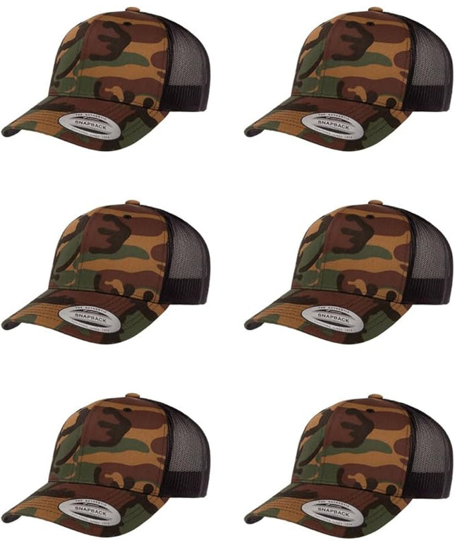Yupoong Classic Premium Mesh 6 Panel Retro Trucker Cap | Mid Profile Snapback | OSFA | Bulk Pack Available