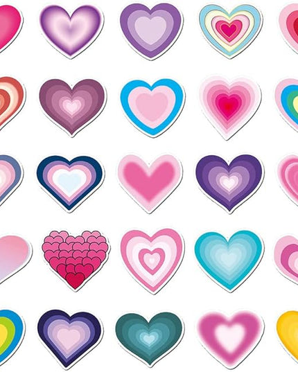 Aesthetic Heart Vinyl Stickers, 50 PCS Waterproof Love Decals for Laptops, Scrapbooking, Notebooks, Water Bottles, Suitcases, Phones & DIY Decor