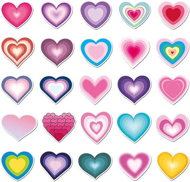 Aesthetic Heart Vinyl Stickers, 50 PCS Waterproof Love Decals for Laptops, Scrapbooking, Notebooks, Water Bottles, Suitcases, Phones & DIY Decor