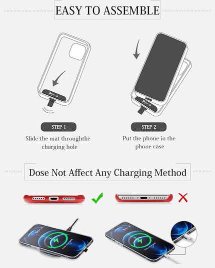 project-cb Phone Tether Tab 2 Pack,Universal Phone Lanyard Patch Without Adhesive,Phone Strap Replacement Part for Cell Phone (Gray&Clear)