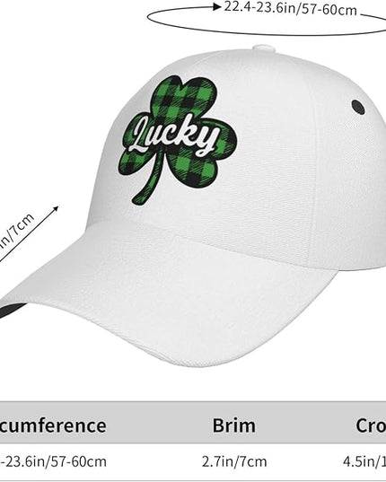 St. Patrick's Day Lucky Shamrock Hat Adjustable Irish Green Clover Baseball Cap Trucker Hat for Men Women